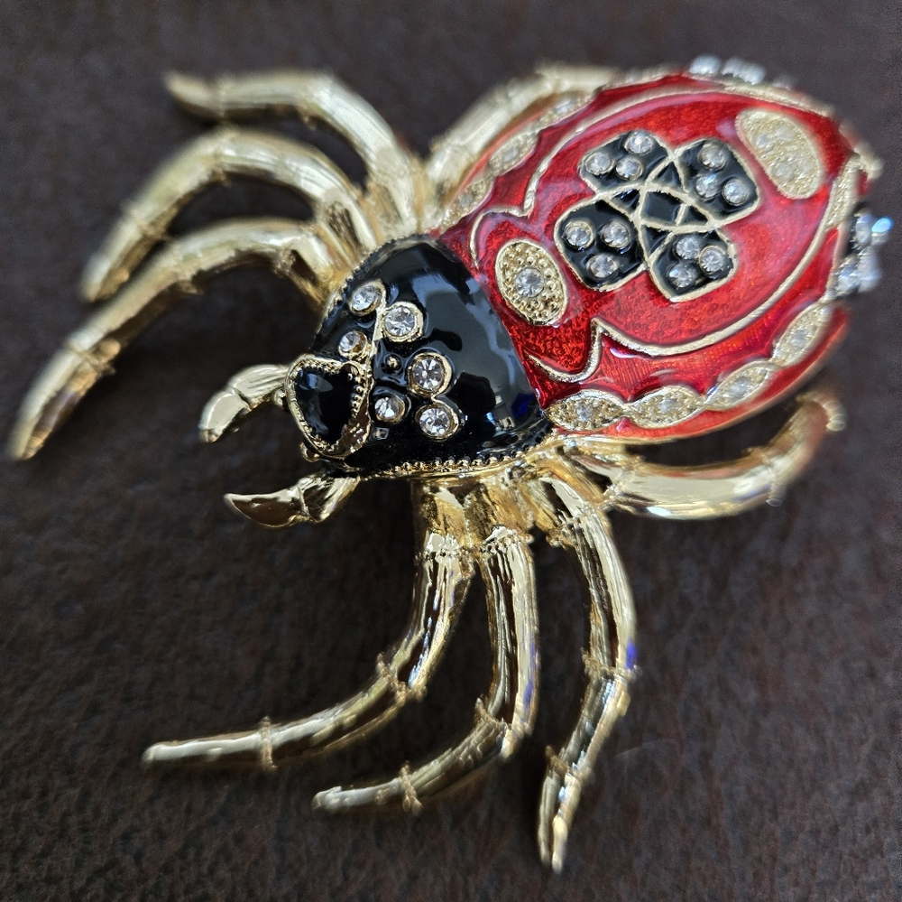 Jaclin Dunn Jeweled Spider Trinket Box